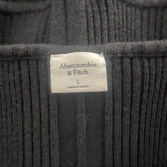 Abercrombie & Fitch Black Short Sleeve Sweetheart Sweater Bodysuit Size Large - Picture 9 of 9